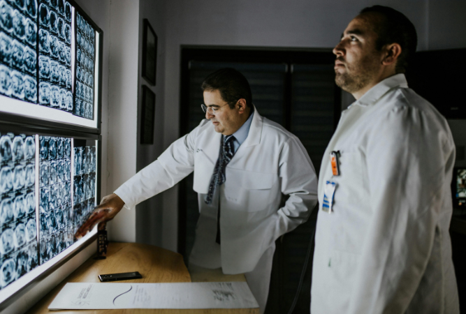 Doctor at computer